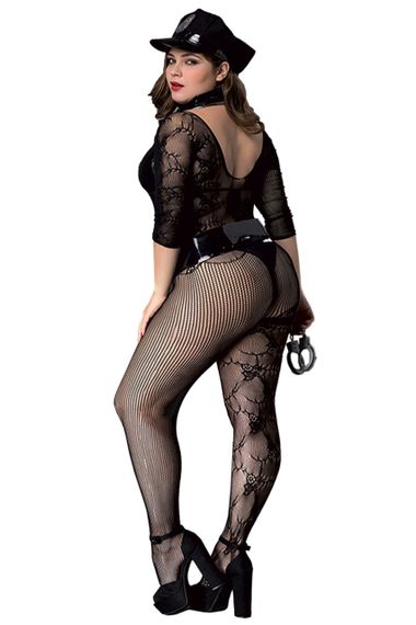 Эротический комбинезон сетка BLACK POLICE OUTFIT XL/XXL sexstyle | Зображення 1