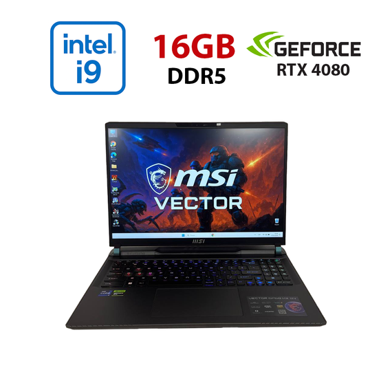 Игровой ноутбук MSI Vector GP68HX 12VH / 16" (1920x1200) IPS / Intel Core i9-12900HX (16 (24) ядер по 3.6 - 5.0 GHz) / 16 GB DDR5 / 1000 GB SSD NVMe / nVidia GeForce RTX 4080, 12 GB GDDR6, 192-bit / WebCam б/у