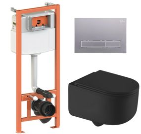 Набір Qtap Nest 4 в 1 підвісний унітаз Taurus Ultra Quiet 490x360x380 + комплект інсталяції QT2433084EUQMB46179