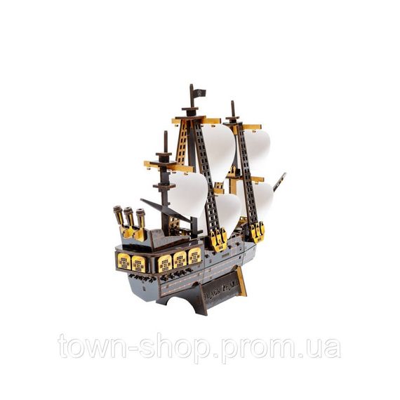 Деревянный 3D конструктор "Пиратский корабль" Puz-00928, 196 деталей | Зображення 4
