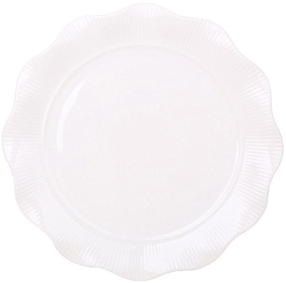 Тарілки обідні White City Хвиля Ø25см, набір 4 порцелянові тарілки