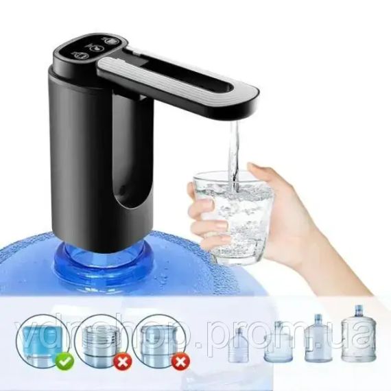 Дозатор для води автоматичний насос для пляшок з водою з USB-зарядкою чорний XL-1286 | Зображення 5