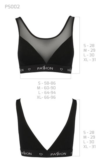 Топ з прозорою вставкою Passion PS002 TOP M, black Sex Aura | Зображення 2