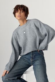 В'язана жіноча укорочена кофта - сірий цвет, ONE SIZE (є розміри)