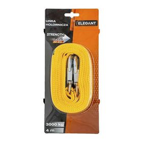Трос буксирувальний Elegant Plus 3 т 4 м з гаками жовтий (EL 101 810)