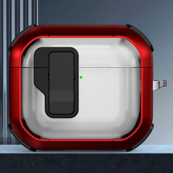 Футляр противоударный Locking Button для наушников Airpods 3 Red | Зображення 1