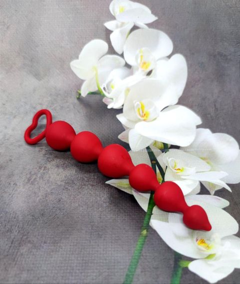 Анальний ланцюжок Loveshop Heart Ray Red 17.45*2.45 см