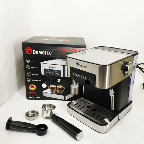 Кавомашина рожкова з кавомолкою Domotec MS-136, на плиті, Гейзерна кавоварка, атором JR-57