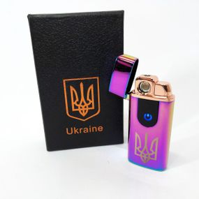 Электрическая и газовая зажигалка Украина (с USB-зарядкой) HL-431. ZR-506 Цвет: хамелеон