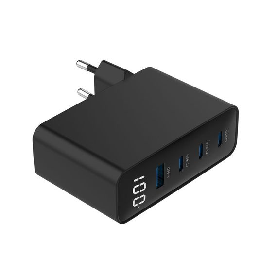 Мережевий зарядний пристрій Gembird TA-UC-PDQC100LCD-01-BK 100W | Зображення 1