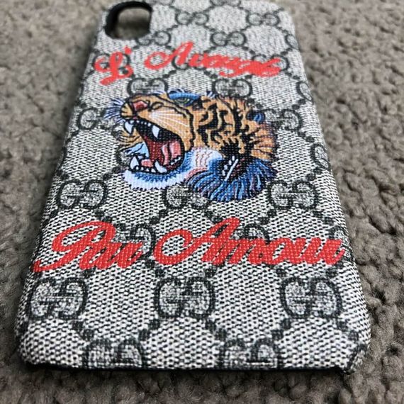 Чехол Gucci iPhone X Case with Tiger GG Supreme | Зображення 3