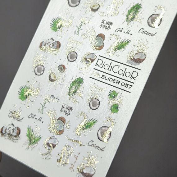 Фольгований слайдер RichColor золото 057 на водяній основі (6.5x9.5см)