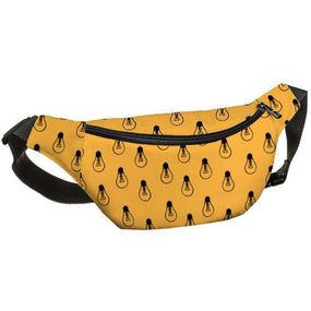 Сумка на пояс бананка Bumbag Лампочки 27x16 см (BB_18J043_BL_BL)