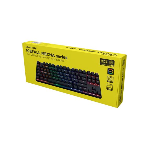 Клавіатура Hator Icefall Mecha TKL Rainbow Wireless/USB Black (HTK287UA) | Зображення 6