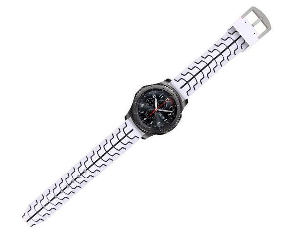 Силіконовий ремінець Primo Splint для годинника Samsung Gear S3 Classic SM-R770 / Frontier RM-760 - White&Black | Зображення 2