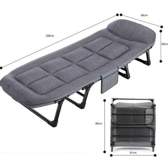 Розкладачка туристична Bonro B2002-4 темно-сірий (42400530) | Зображення 5