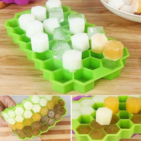 Силиконовая форма для льда CUMENSS Соты Green емкость заморозка | Зображення 2
