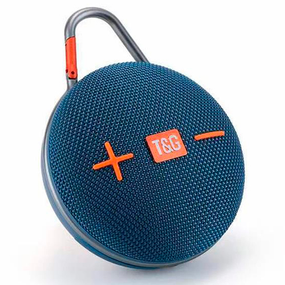 Портативная Bluetooth колонка TG648 с функцией громкой связи, радио, карабин, синяя