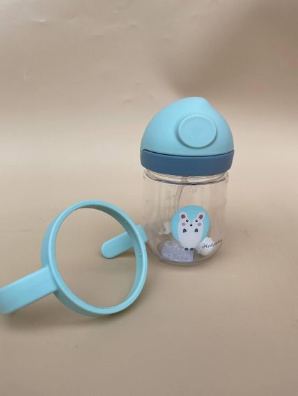 Поїльник непроливайка з трубочкою і грузиком їжачок зеленого кольору 250мл | Зображення 3