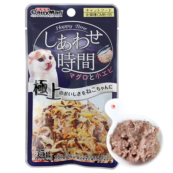 Корм CattyMan Tuna Bonito Shrimps вологий з тунцем, макреллю та креветками для котів 55 гр