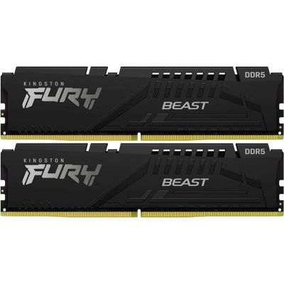 Модуль памяти для компьютера DDR5 32GB (2x16GB) 6000 MHz Fury Beast Black Kingston Fury (ex.HyperX) (KF560C36BBE2K2-32)