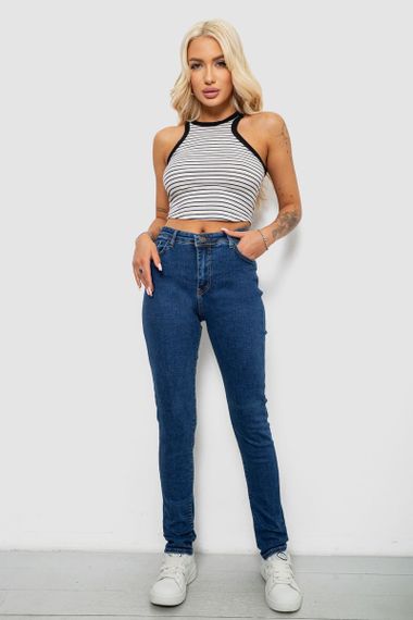 Джинси жіночі однотонні Skinny, колір синій, 244R2001-B | Зображення 1