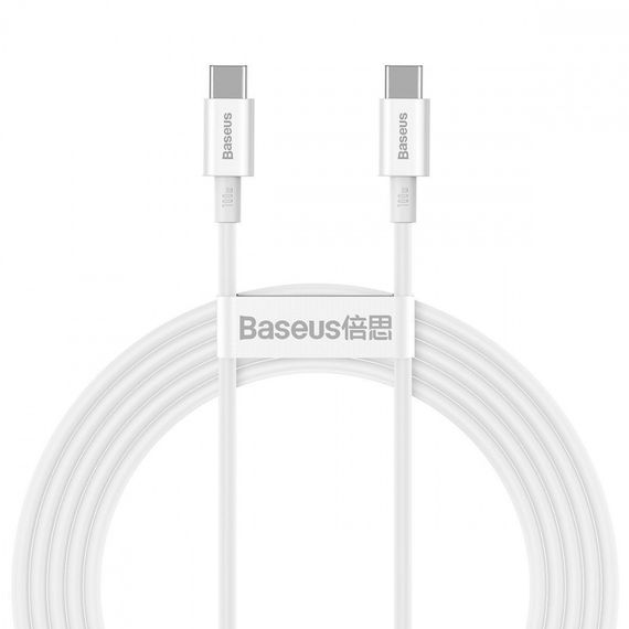 Кабель Baseus Superior Series Fast Charging Type-C to Type-C PD 100W (2m), Білий, 2.0 м