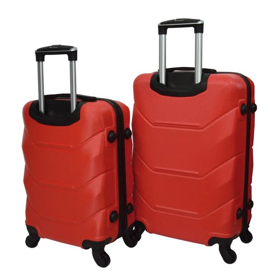 Набір валіз Bonro 2019 2 шт пластикові дорожні на колесах червоний (42401077) | Зображення 1