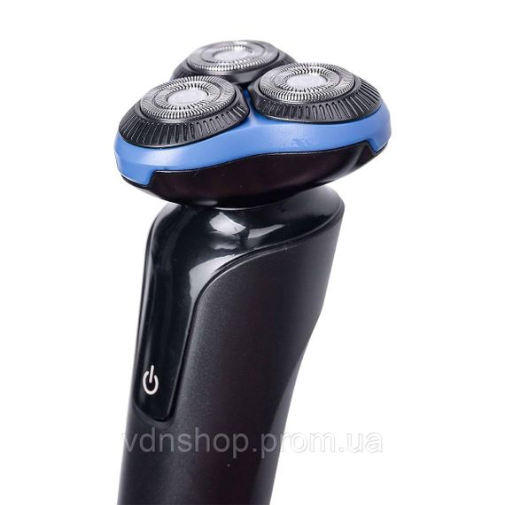 Електробритва 5 Вт 800 mAh бритва електрична бездротова з 3 голівками для гоління Синя Sokany SK-16038BL | Зображення 4