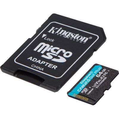 Карта памяти Kingston 64GB microSDXC сlass 10 UHS-I U3 V30 A2 Canvas Go Plus G4 (SDCG4/64GB) | Зображення 1
