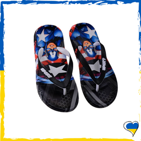 Шлепанцы для мальчиков Marvel Капитан Америка резиновые черные 30