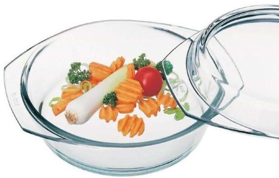 Форма для запікання жаростійка скляна з кришкою кругла Simax 1.75 л 6686/6696 | Зображення 1