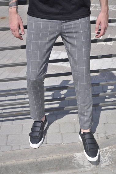 Штани сірий квадрат сірий S XL