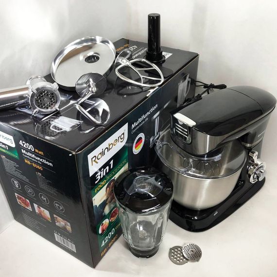 Багатофункціональний кухонний комбайн Rainberg RB-8080 Тістоміс, М'ясорубка, Блендер, HF-994 Потужний блендер | Зображення 3