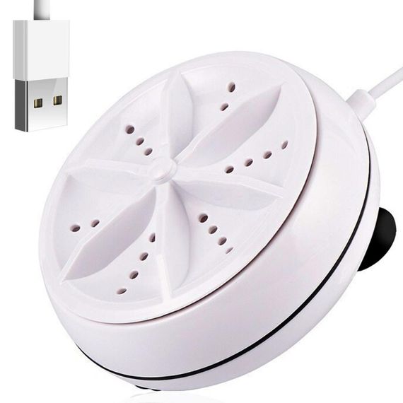 Портативна ультразвукова пральна машина TURBINE WASH, від USB / Маленька пральна машинка, що обертається, на присосках
