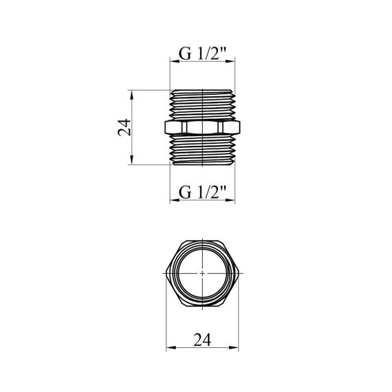 Ніпель посилений LexLine 1/2" ЗЗ латунний УК0501-ВЛ | Зображення 1