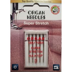 Голки швейні для стрейча, лайкри ORGAN SUPER STRETCH №75 для побутових швейних машин блістерна упаковка 5 штук
