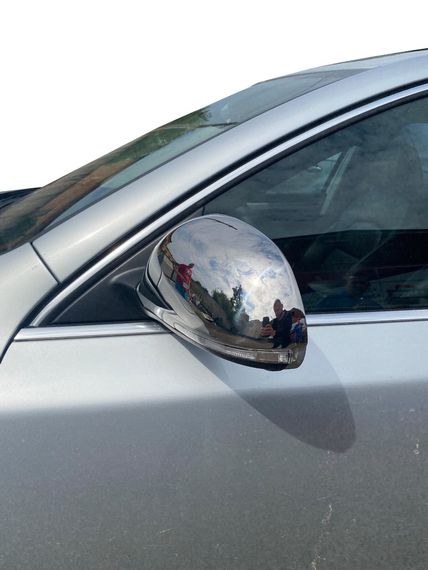 Накладки на зеркала (2 шт, нерж) OmsaLine - Итальянская нержавейка для Skoda Octavia II A5 2010-2013 гг | Зображення 1