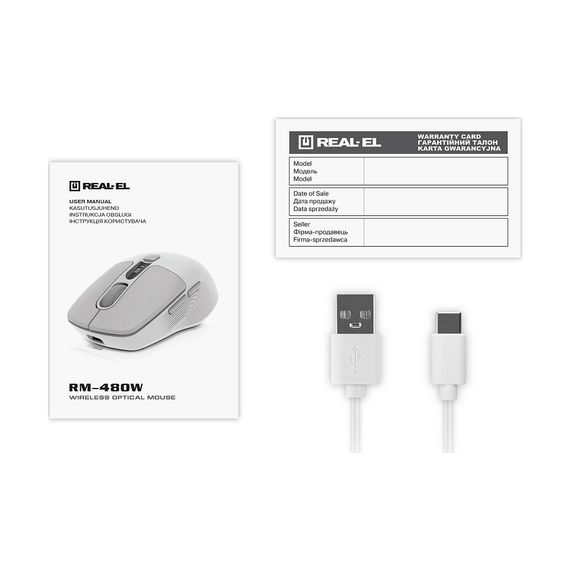 Мишка REAL-EL RM-480W Wireless/Bluetooth White (EL123200050) | Зображення 6