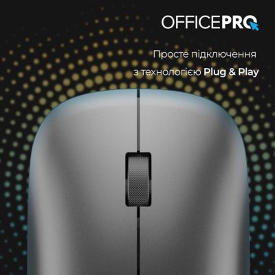 Мышка OfficePro M225G Silent Click Wireless Gray (M225G) | Зображення 2
