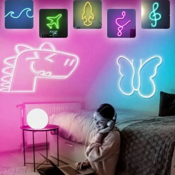 Умная неоновая лента от USB, 10 м, пульт + Bluetooth, Rgb / RGB лента / Гибкий неон / Лента светодиодная | Зображення 2