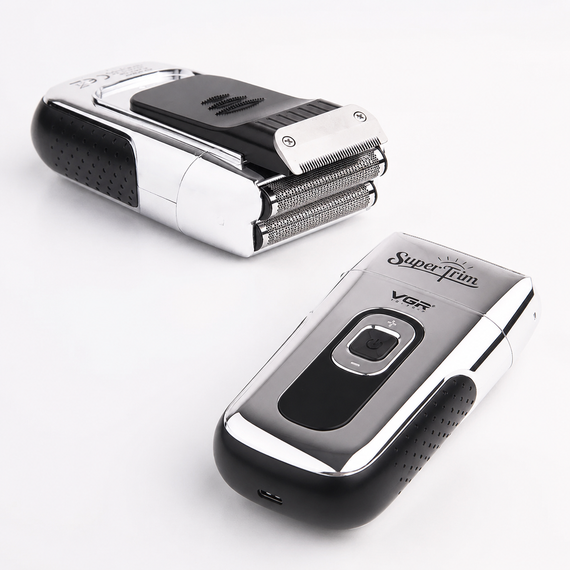 Бритва VGR V 332 Silver / Шейвер сеточный на USB / Электробритва с двойным лезвием и триммером | Зображення 8