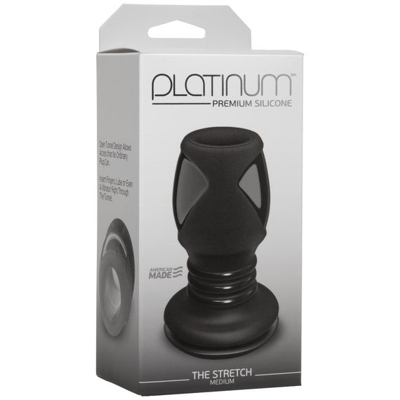 Анальний тунель Doc Johnson Platinum Premium Silicone — The Stretch — Medium — Black | Зображення 1