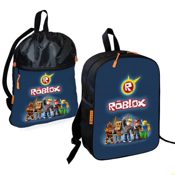 Школьный рюкзак детский Роблокс / Roblox + Сумка для обуви спортивной формы рюкзак-мешок мальчику (01820)