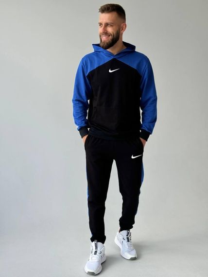 Чоловічий спортивний костюм Nike чорний з синіми вставками | Зображення 3
