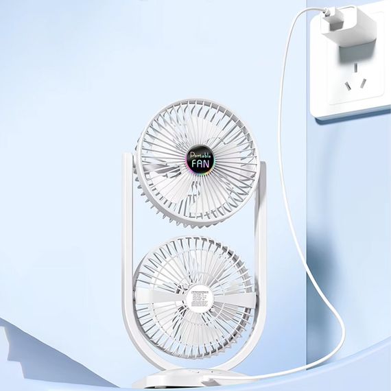 Настільний вентилятор S30 Dual-Fan 3000mAh White | Зображення 2
