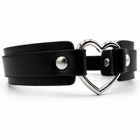 Ошейник с металлическим сердцем DS Fetish, чёрный Sex Aura