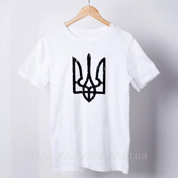 Футболка чоловіча із принтом "Герб України" біла