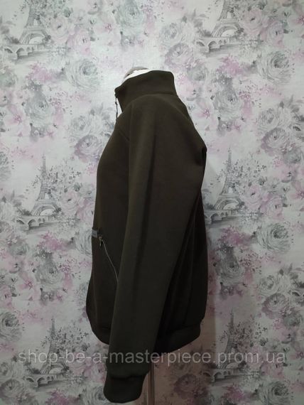Худи мужской хаки теплый зимний толстовка на молнии футер трехнитка с начесом 46 | Зображення 1