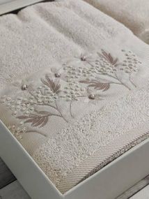 Полотенца Pupilla Luiza yildiz pudra Пенье набор 2шт